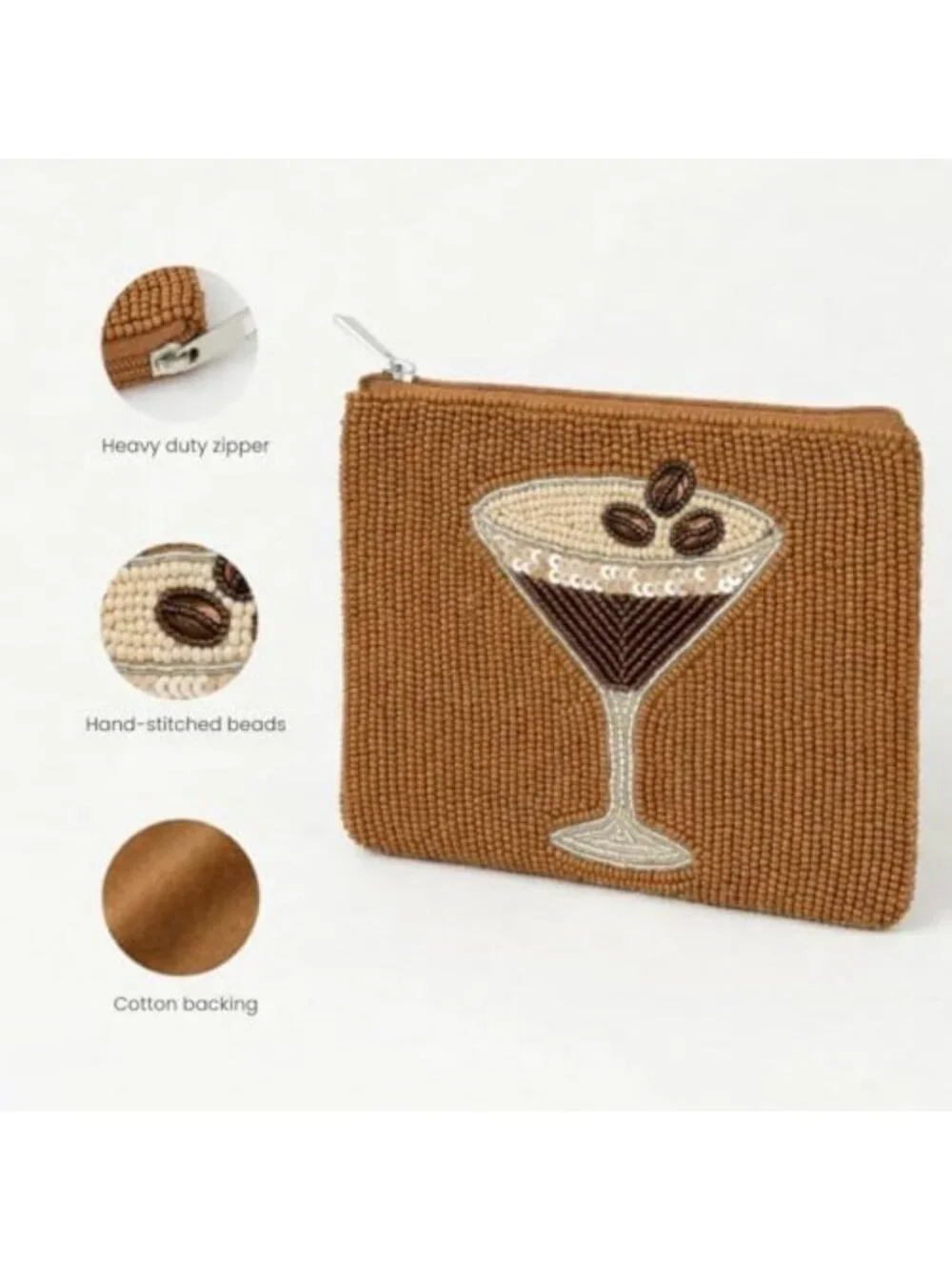 Chic Beaded Coin Purse | Zipper Pouch Wallet for Change & Essentials